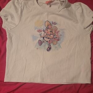 Sugar Thrillz White Graphic Crop Top